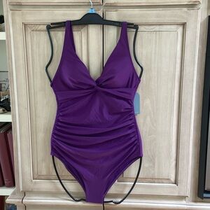 Smismivo swimsuit tank style one pc purple sz S nwt